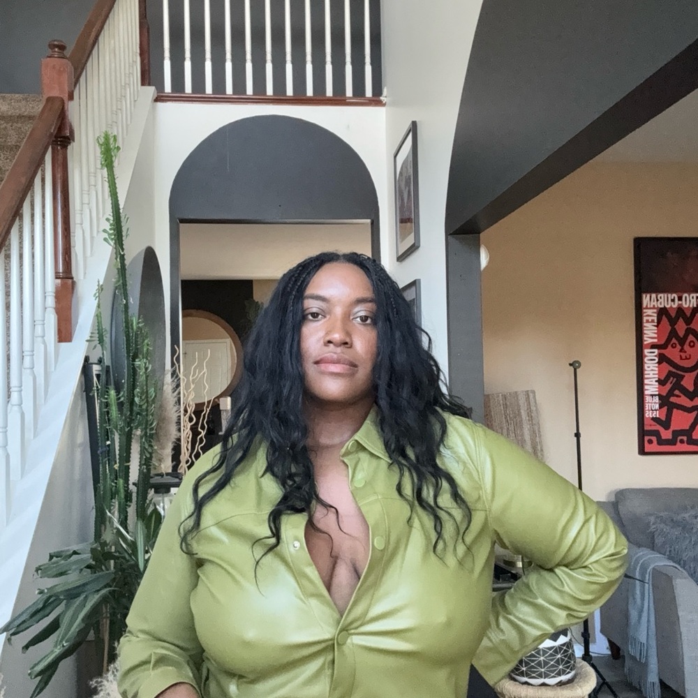 Our Body The Label Brand - Kiwi 🥝 Green Leather Button Up